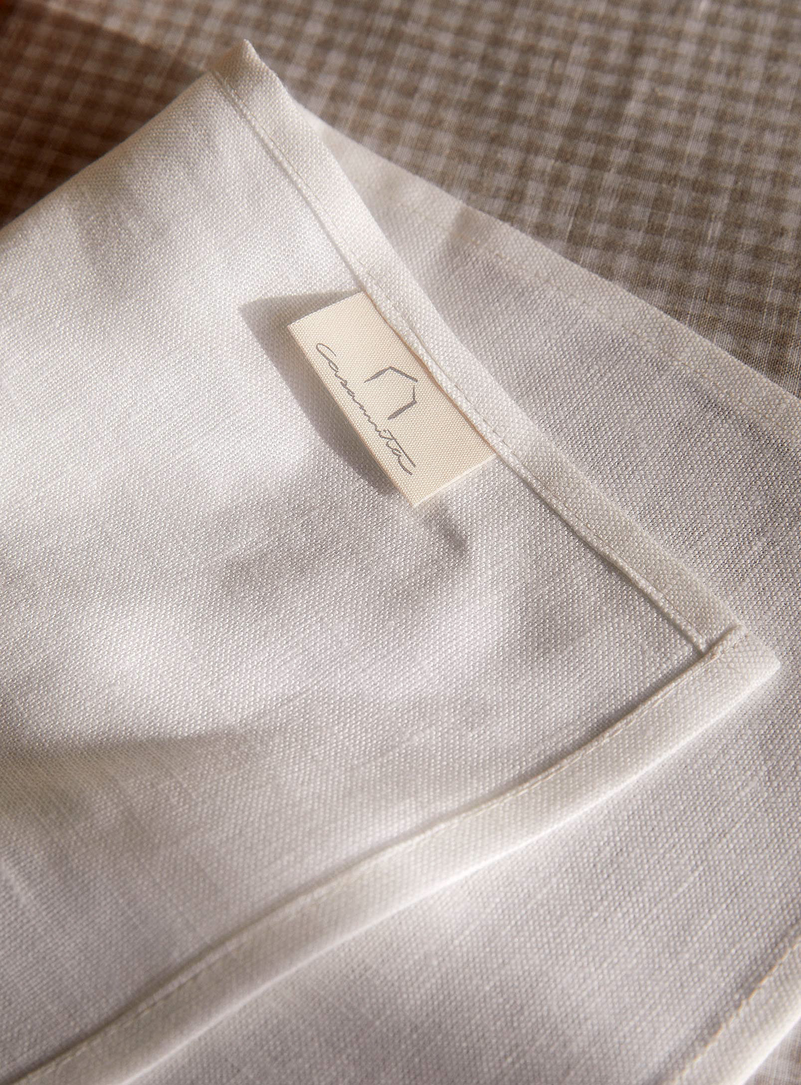 Casannita - Les serviettes de table pur lin blanc crème Ensemble de 2