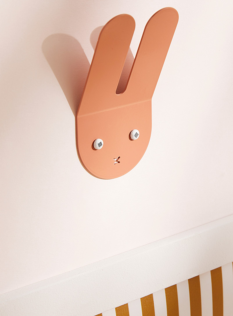 Studio Maisonnette Dusky Pink Amusing rabbits wall hooks Set of 2