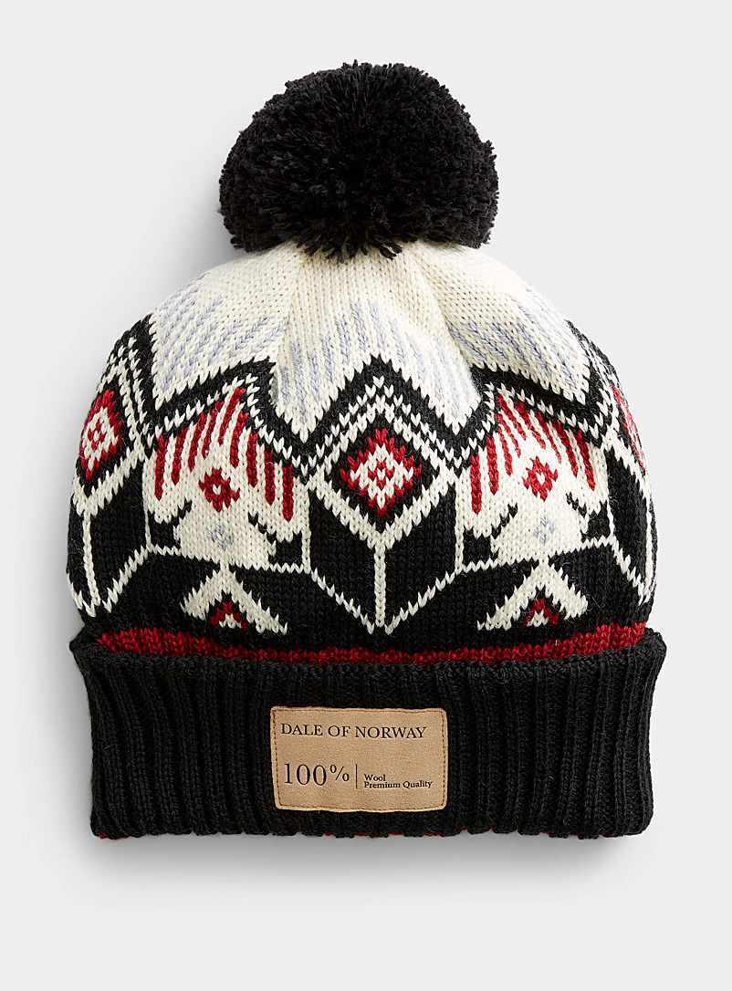 Dale of Norway Black Fair Isle pompom tuque for men