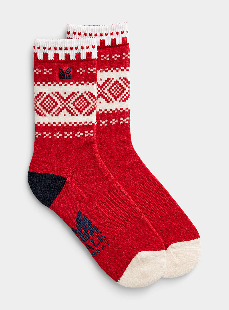 Dale of Norway Red Cortina padded merino sock for women