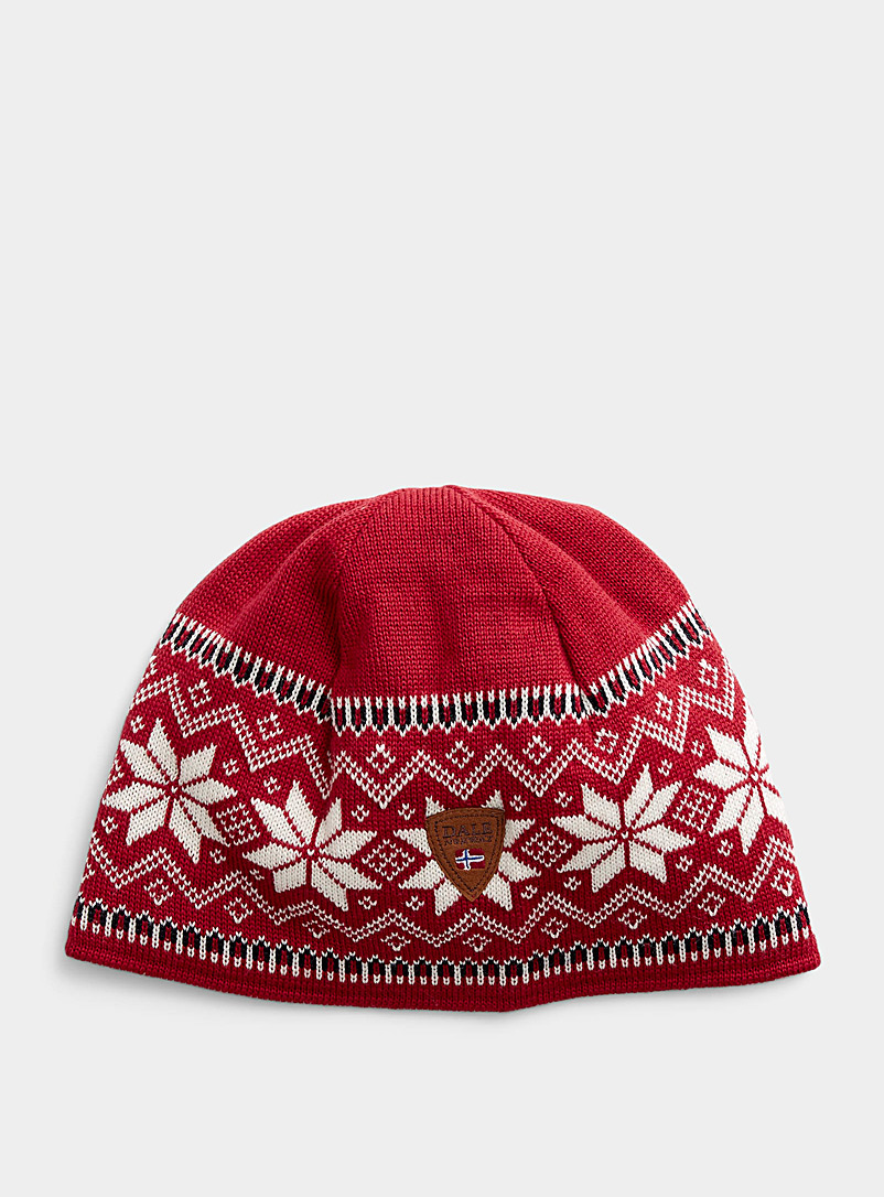 Dale of Norway Patterned Red Garmisch pure wool tuque for women