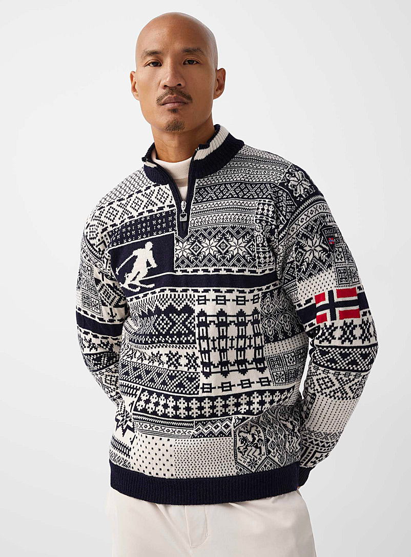 Dale of Norway Marine Blue History Norwegian wool sweater for men