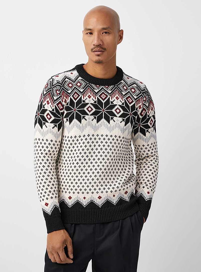 Dale of Norway Black Vegard jacquard pure wool sweater for men