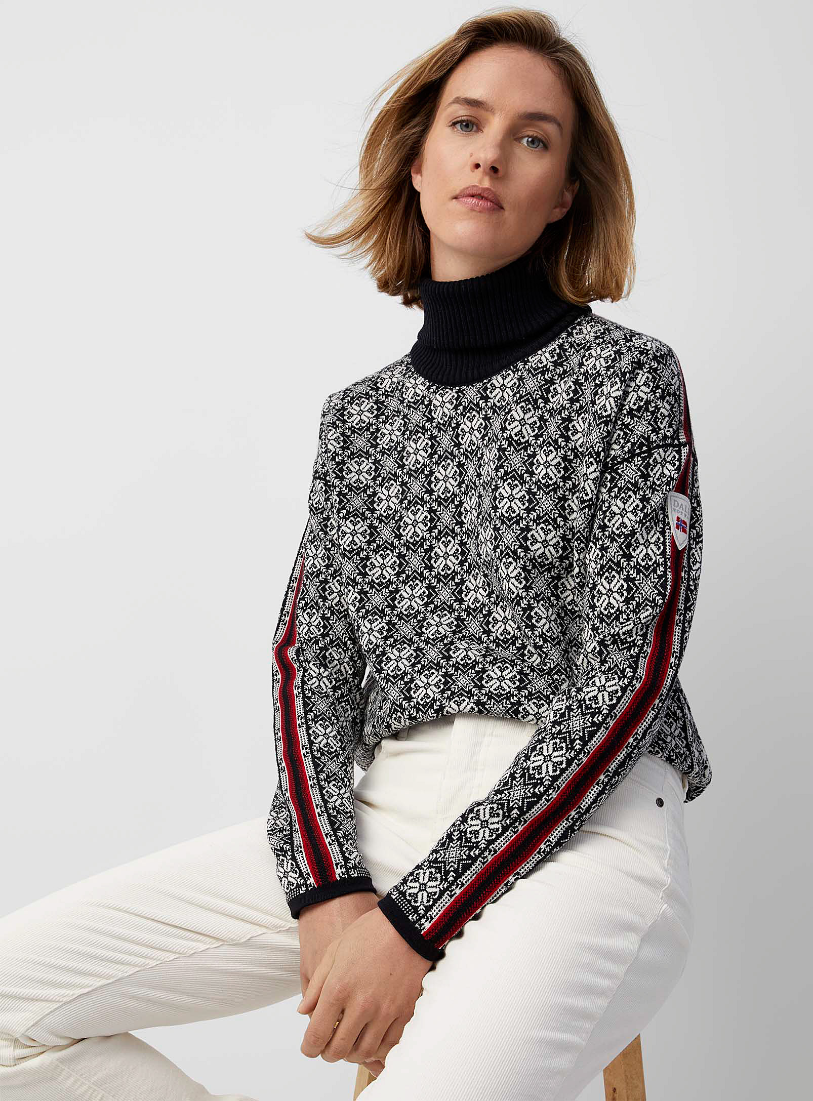 Dale of Norway - Women's Firda merino wool jacquard Turtleneck Sweater