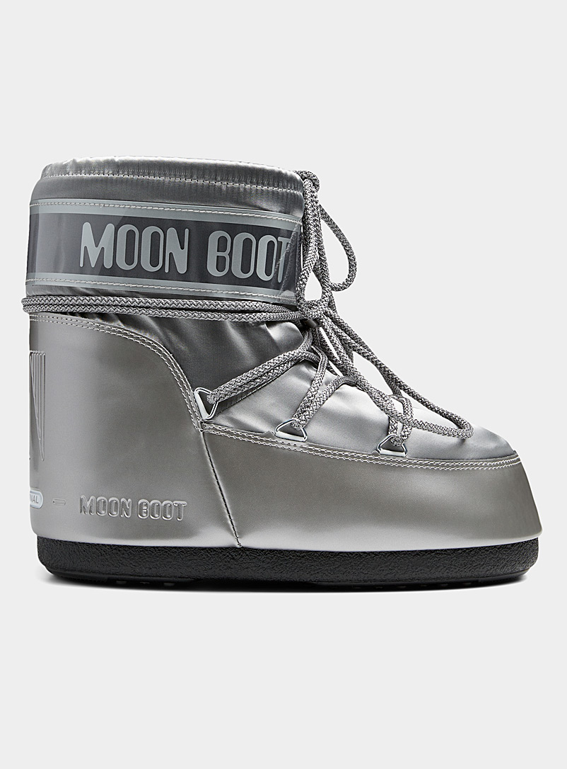 Moon Boot: La botte lunaire courte Icon métallique Femme Gris pour femme
