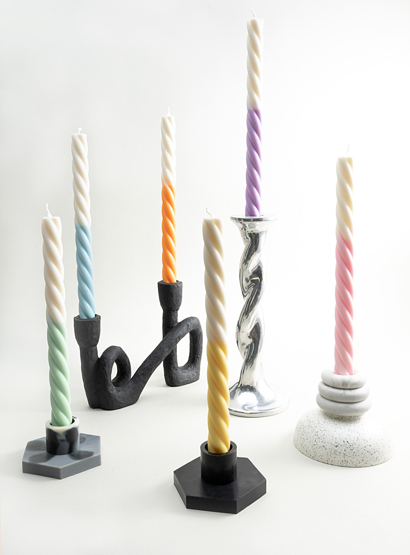 Flammèches White Swirl candle set Set of 6
