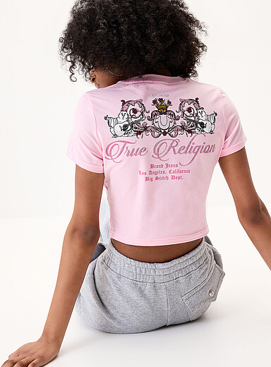Rhinestone-print mini T-shirt