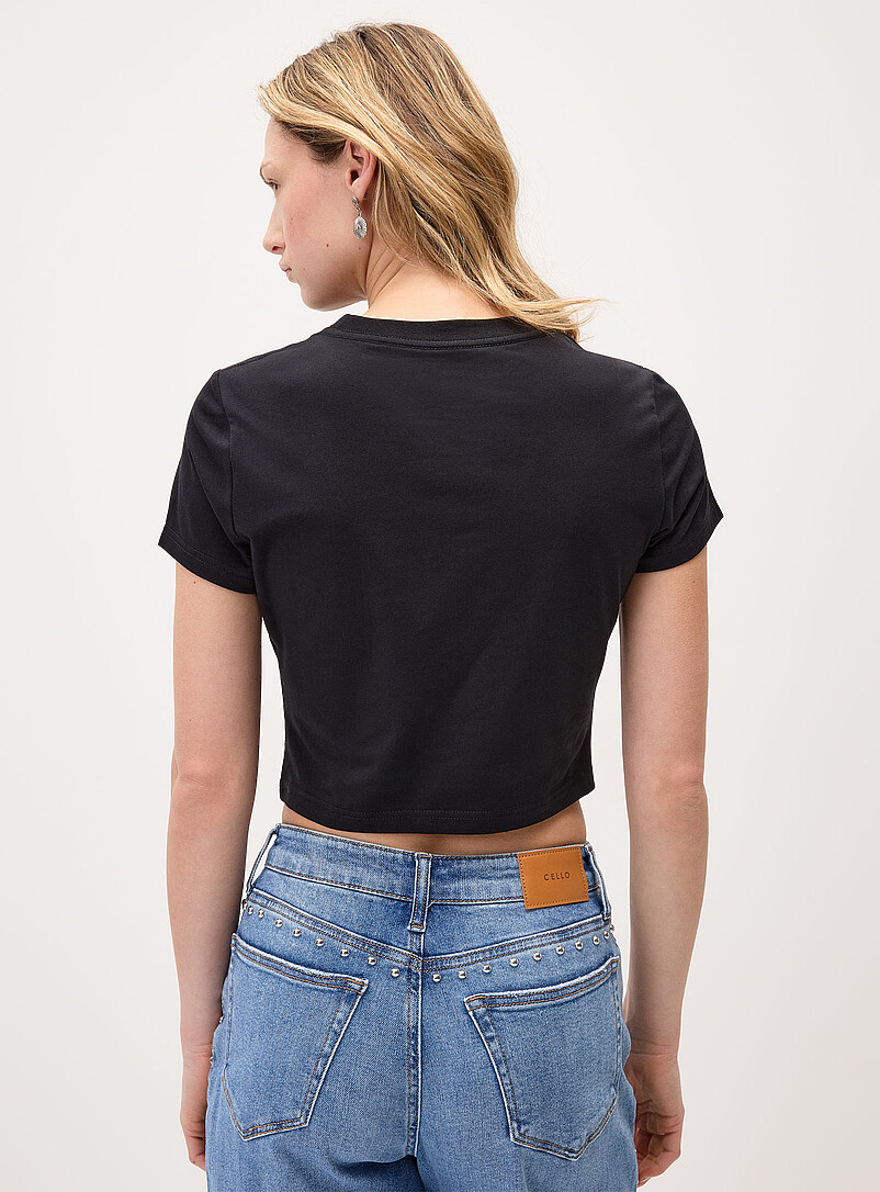 True Religion: Le t-shirt mini logo carr&eacute; Blanc pour femme