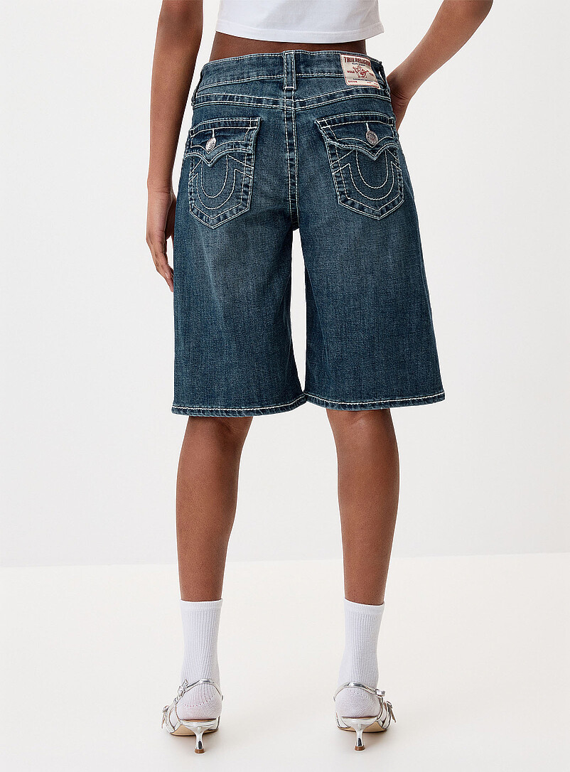 True Religion: Le <i>jort</i> poches rabat Lav&eacute; fonc&eacute; pour femme
