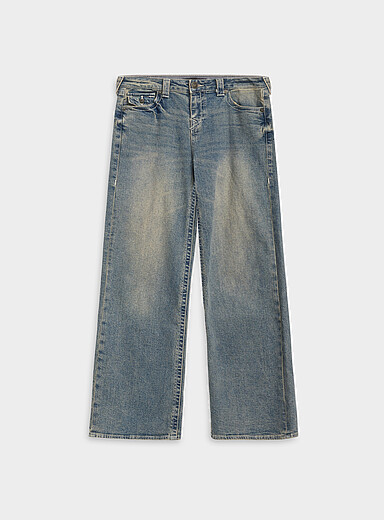 True Religion Medium Wash Bobbi baggy jean <b>Fit: Wide leg, high rise</b> for women