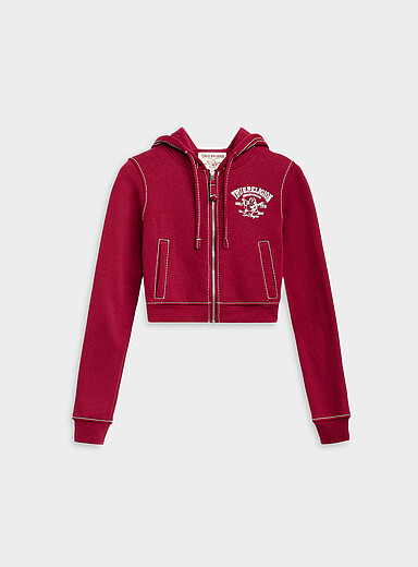 True Religion Red Contrasting seams zip-up sweatshirt for women