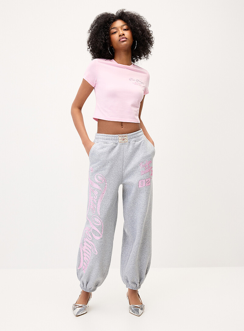 Rhinestone Logo Fleece Jogger