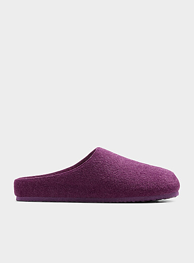 Miiyu: La pantoufle mule nuage feutr&eacute; Femme Raisin - Pourpre fonc&eacute; pour femme