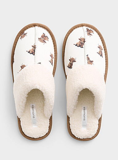 Cute pattern mule slippers