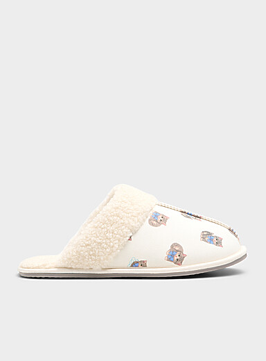 Cute pattern mule slippers