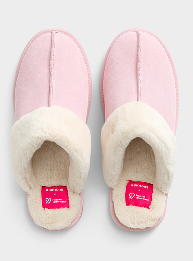 Pink suede mule slipper Women <b>In support of the Breast Cancer Foundation</b>