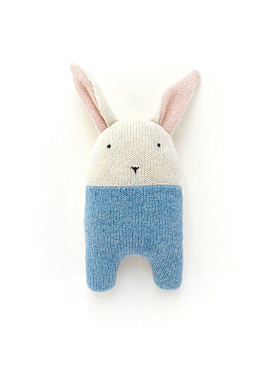 Cute rabbit recycled cashmere rattle