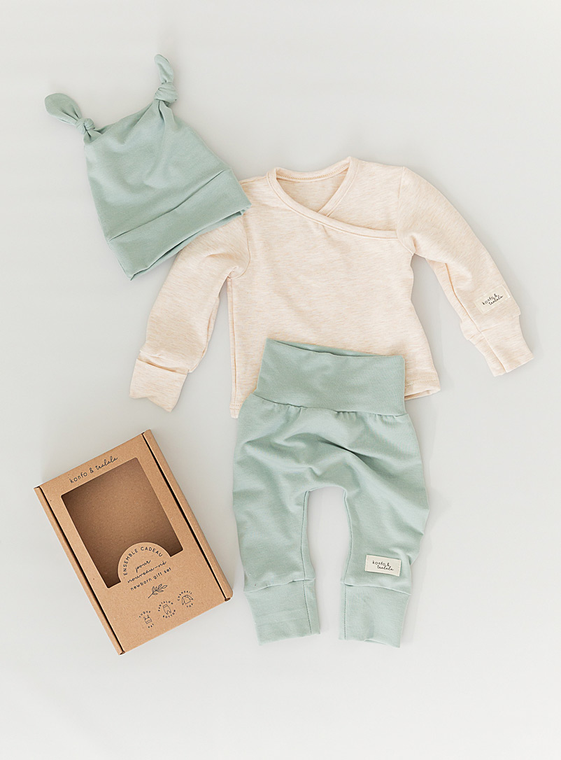 Konfo & Tralala Mossy Green Newborn baby gift set