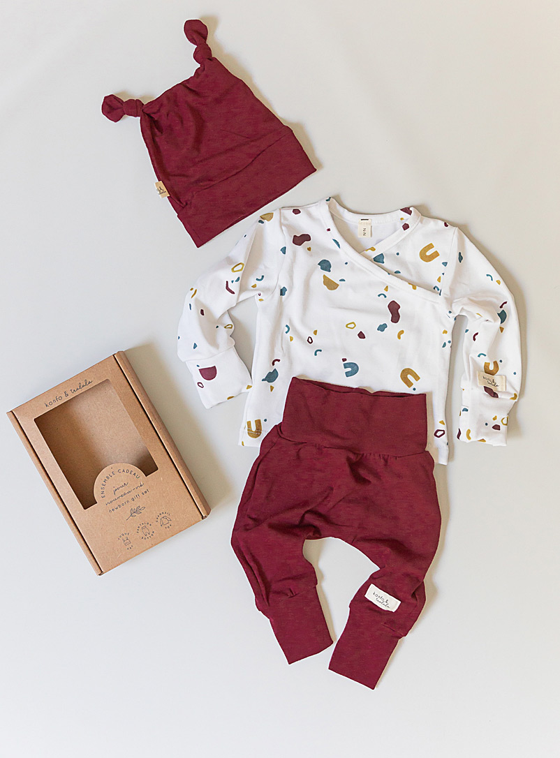 Konfo & Tralala Patterned Red Newborn baby gift set