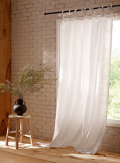 Textured tie-top curtain <b>Single panel</b> See available sizes