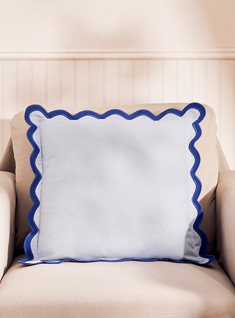 Simons Maison Blue Scalloped cushion 45 x 45 cm