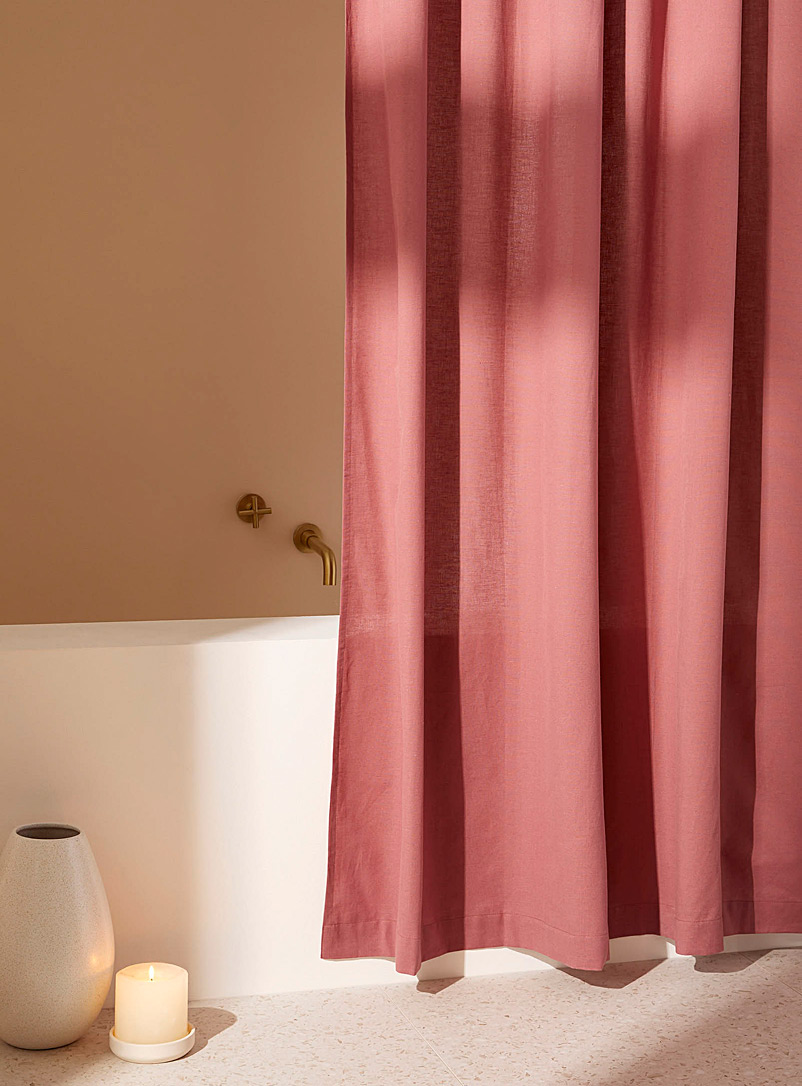 Simons Maison: Le rideau de douche touche de lin Fuchsia