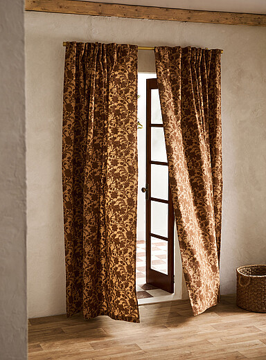 Sepia flowers curtain <b>Single panel</b> 140 x 220&nbsp;cm