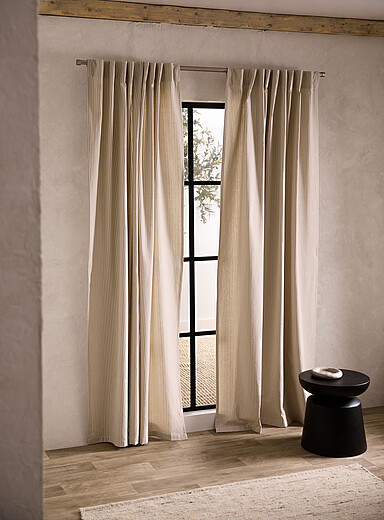 Natural pinstripe curtain <b>Single panel</b> 140 x 220&nbsp;cm