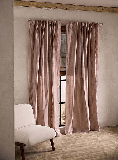 Natural pinstripe curtain <b>Single panel</b> 140 x 220&nbsp;cm