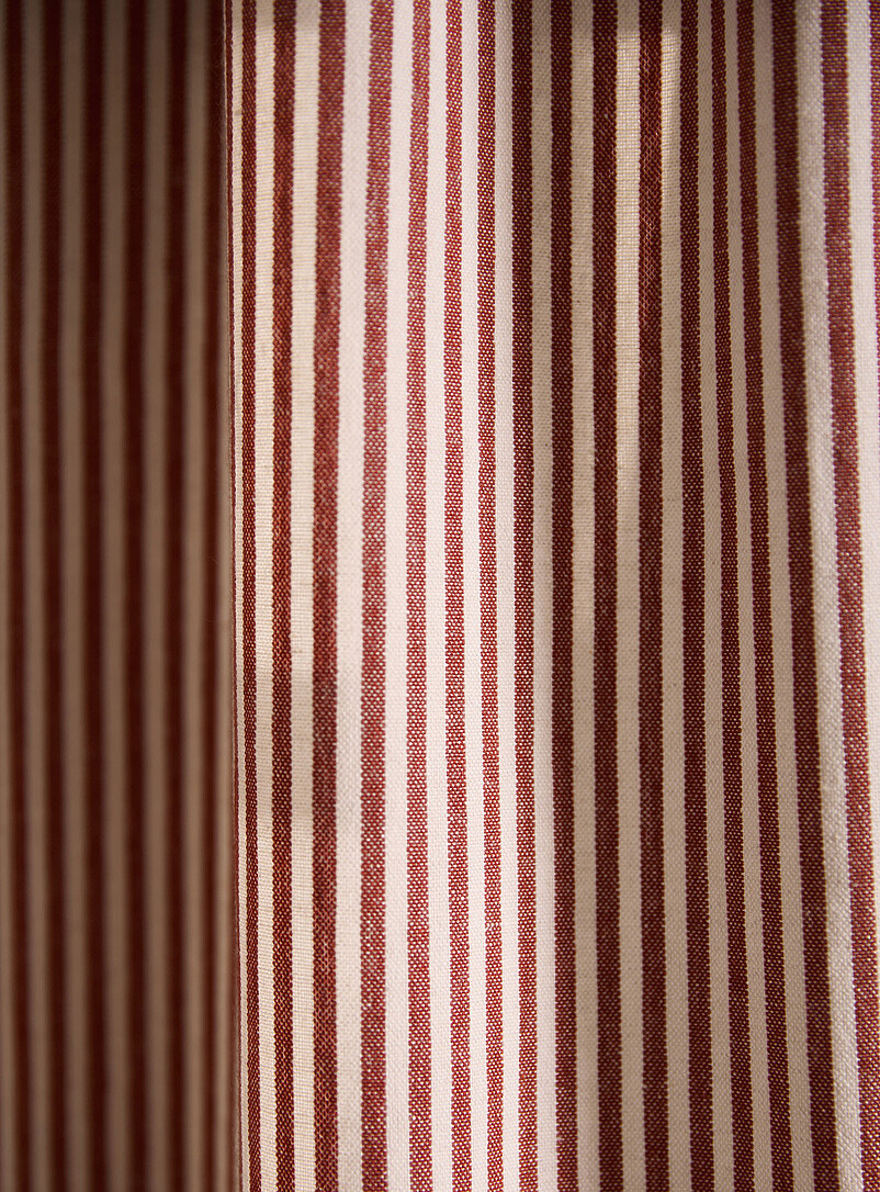 Simons Maison: Le rideau fines rayures naturelles <b>Un panneau</b> 140 x 220 cm &Eacute;cru &agrave; motifs