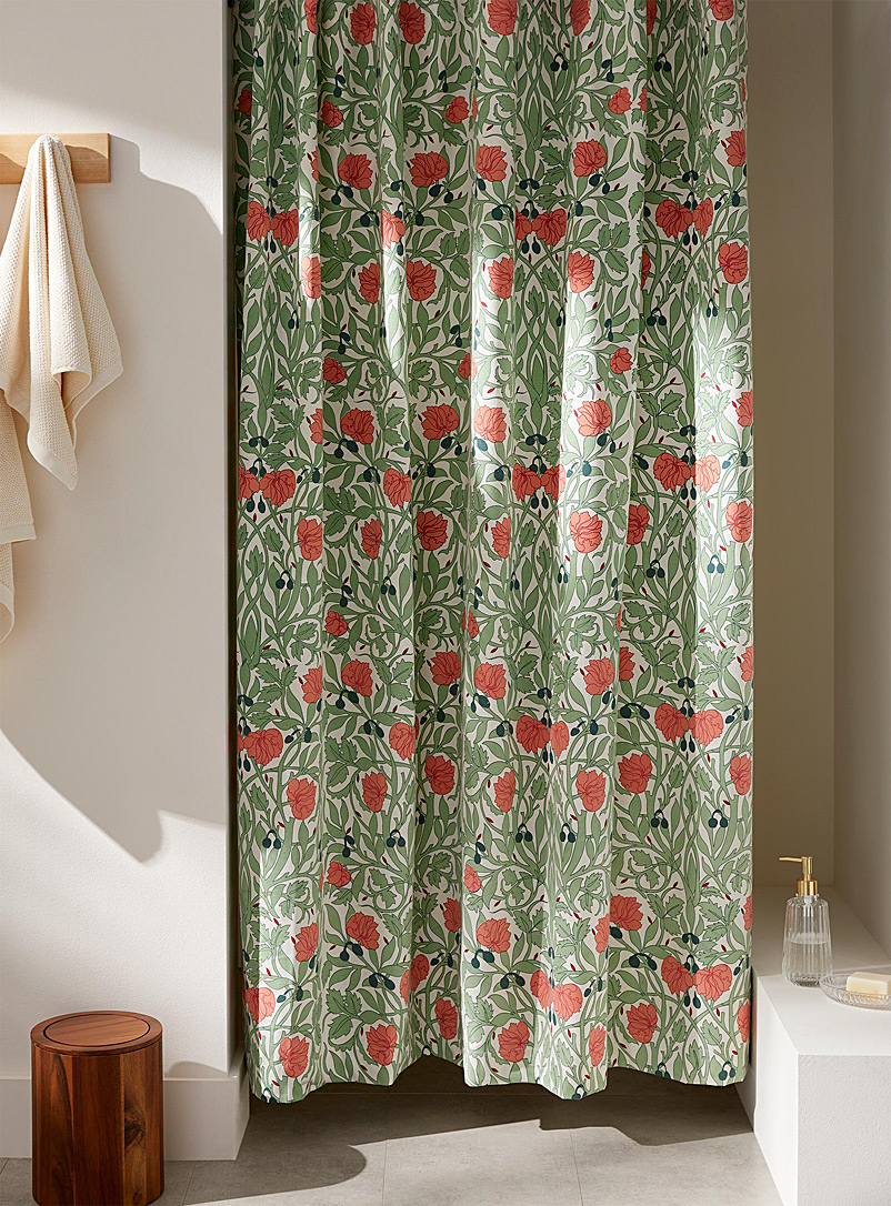 Simons Maison: Le rideau de douche fibres recyclées tapisserie florale Écru à motifs
