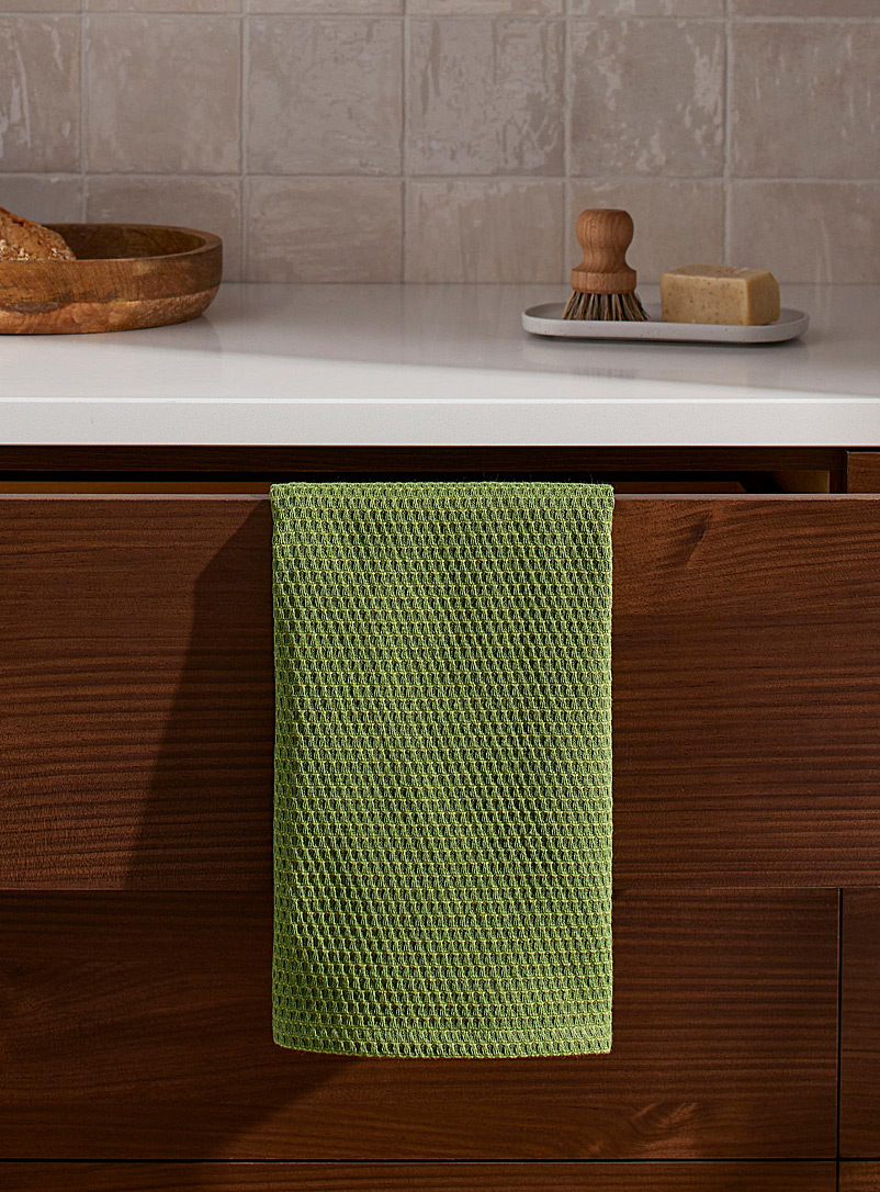 Simons Maison Green Monochrome recycled fibre tea towel