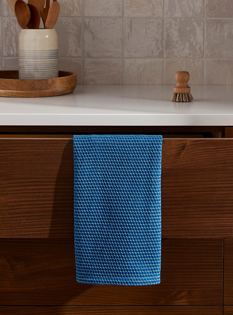Simons Maison Indigo/Dark Blue Monochrome recycled fibre tea towel
