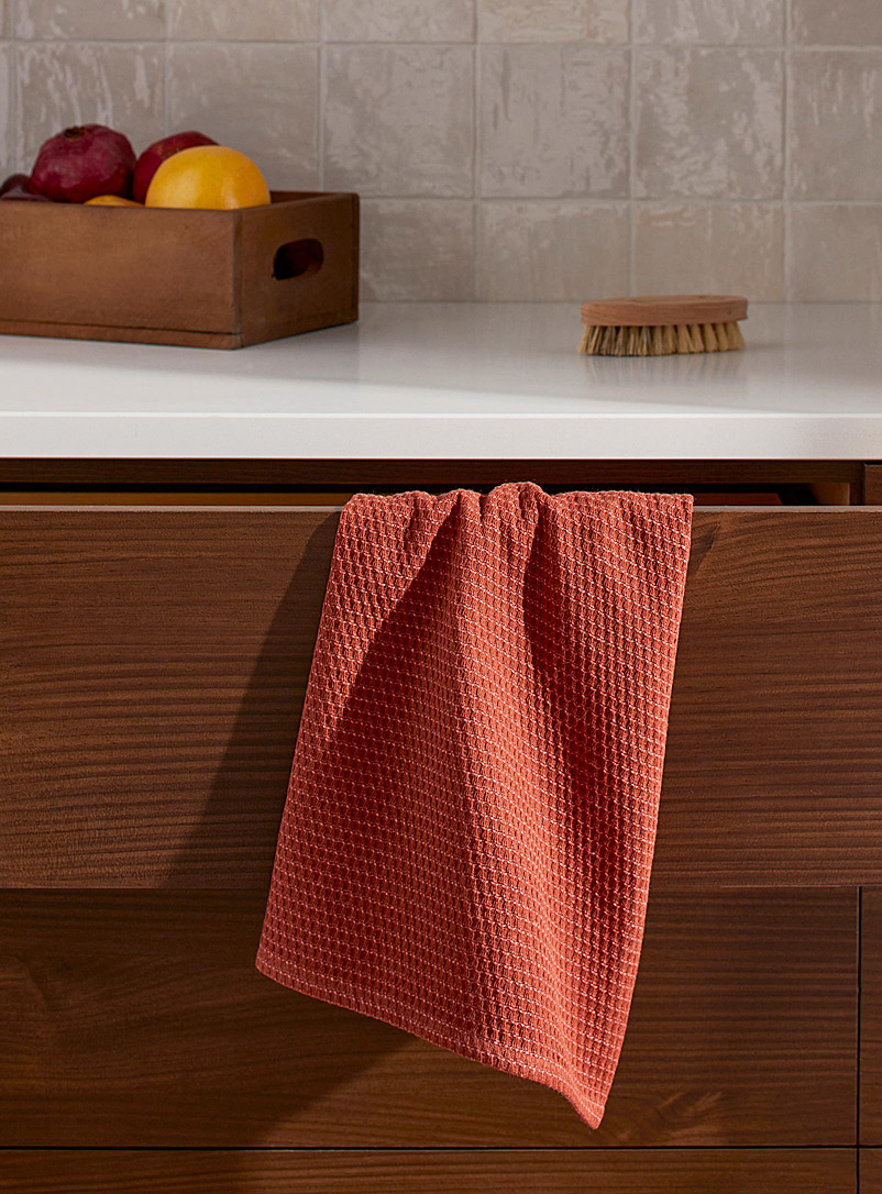 Simons Maison Light Red Monochrome recycled fibre tea towel