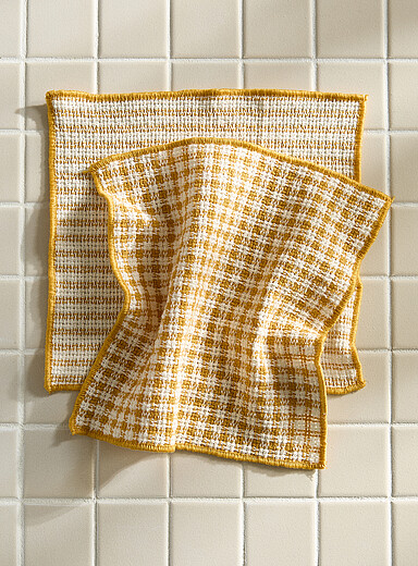 Les chiffons tiss&eacute;s deux tons Ensemble de 2