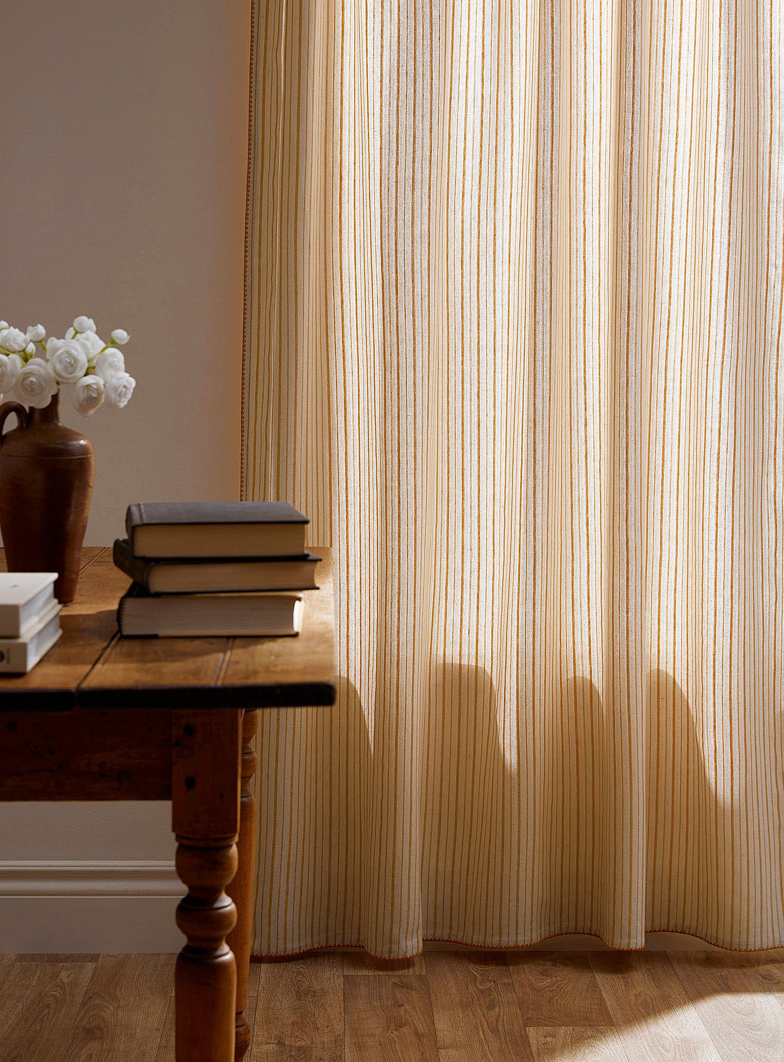 Simons Maison Pinstriped Curtain 130 X 220 Cm In Golden Yellow