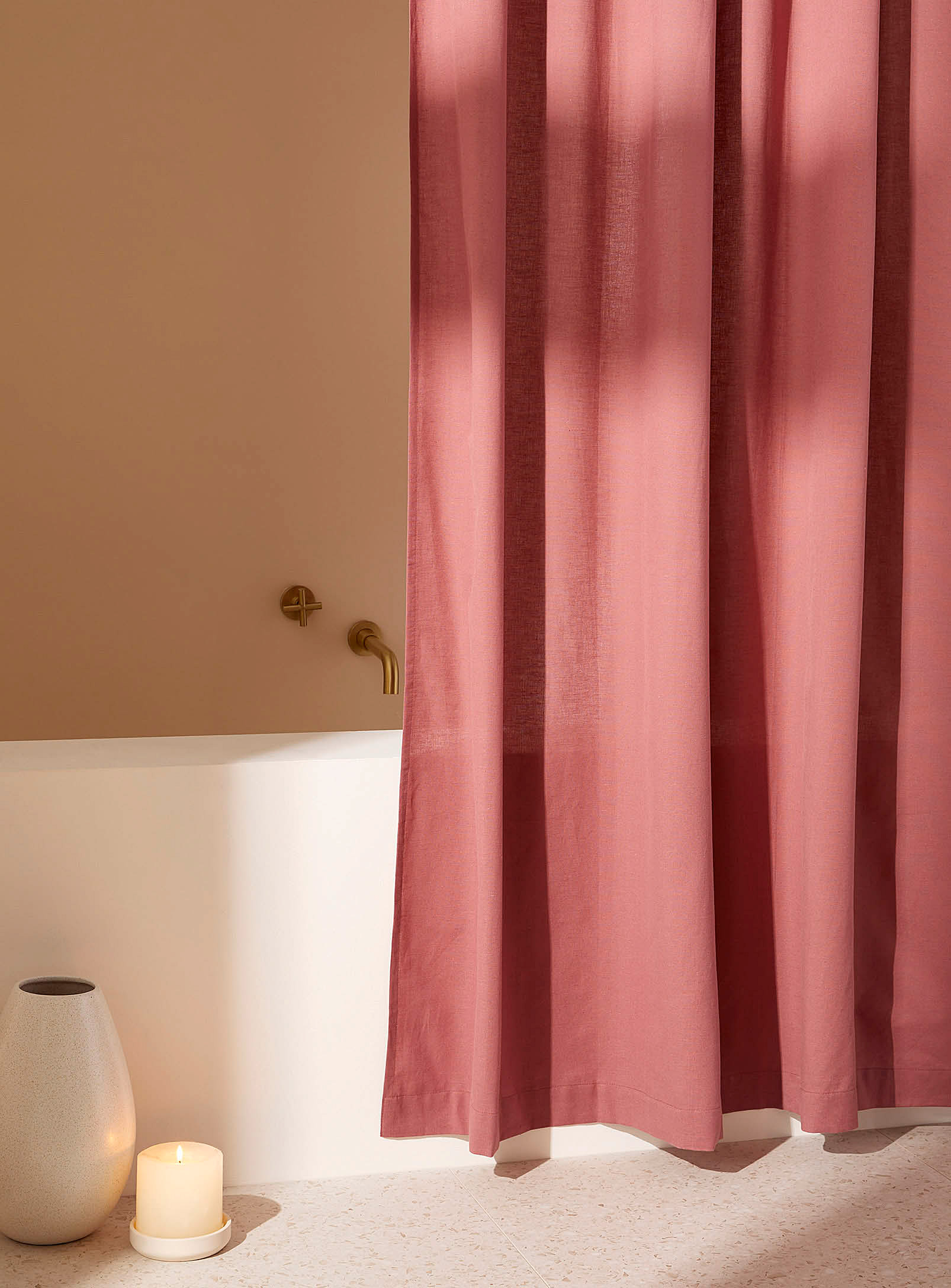 Simons Maison Chambray Shower Curtain In Medium Pink