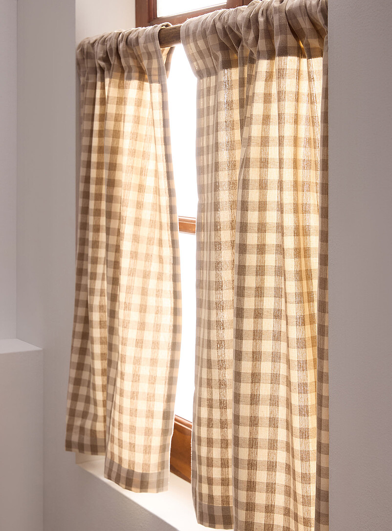 Gingham checkers half-length curtain One panel 75 x 75 cm product image 2