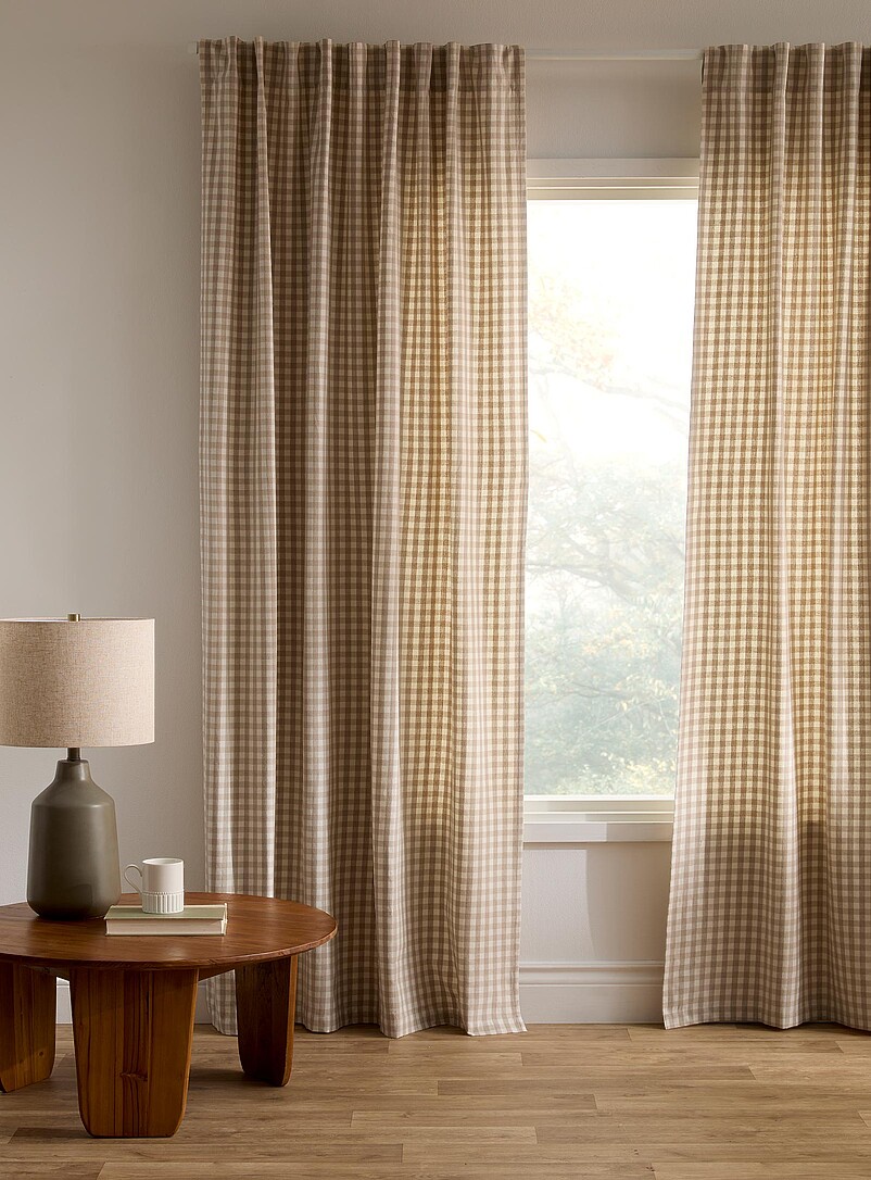 Soothing Gingham Check Curtain One Panel 140 X 220 Cm