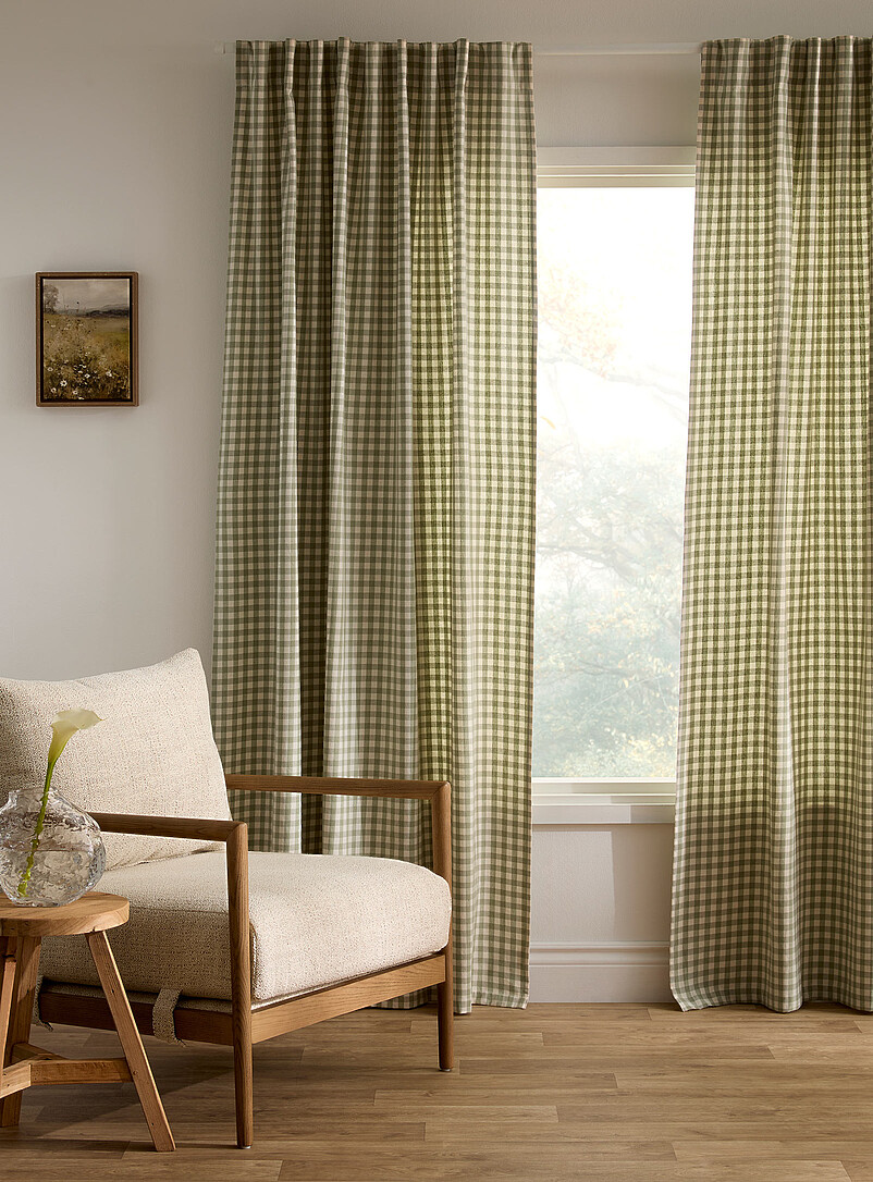 Soothing Gingham Check Curtain One Panel 140 X 220 Cm