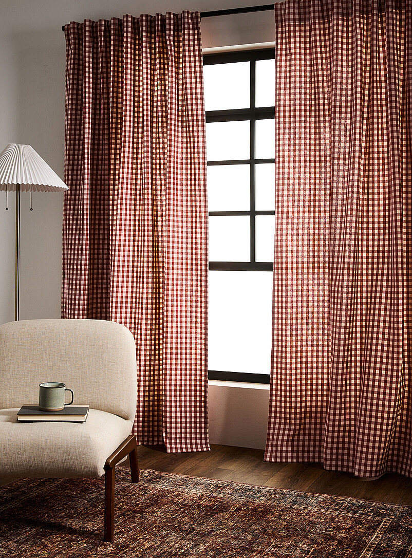 Soothing gingham check curtain One panel 140 x 220 cm product image (primary)