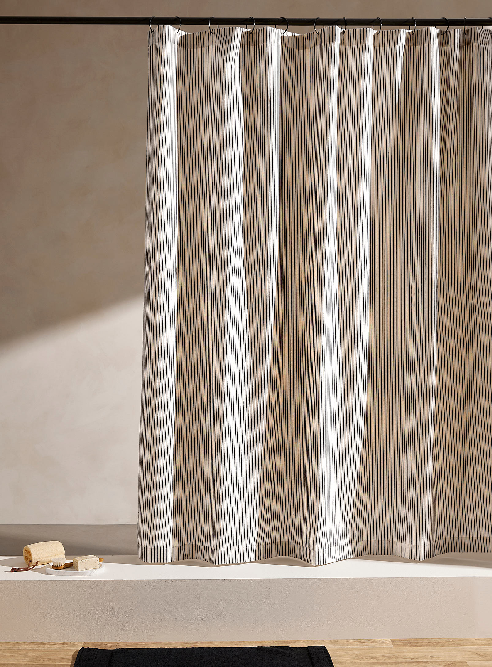 Simons Maison - Contrasting stripes recycled fibre shower curtain