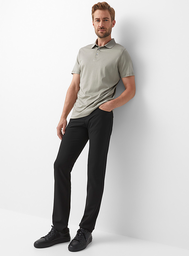 Alberto: Le pantalon monochrome 5 poches Coupe régulière Noir pour homme