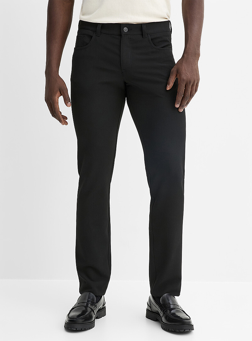 Alberto: Le pantalon lavable 5 poches Coupe r&eacute;guli&egrave;re Noir pour homme