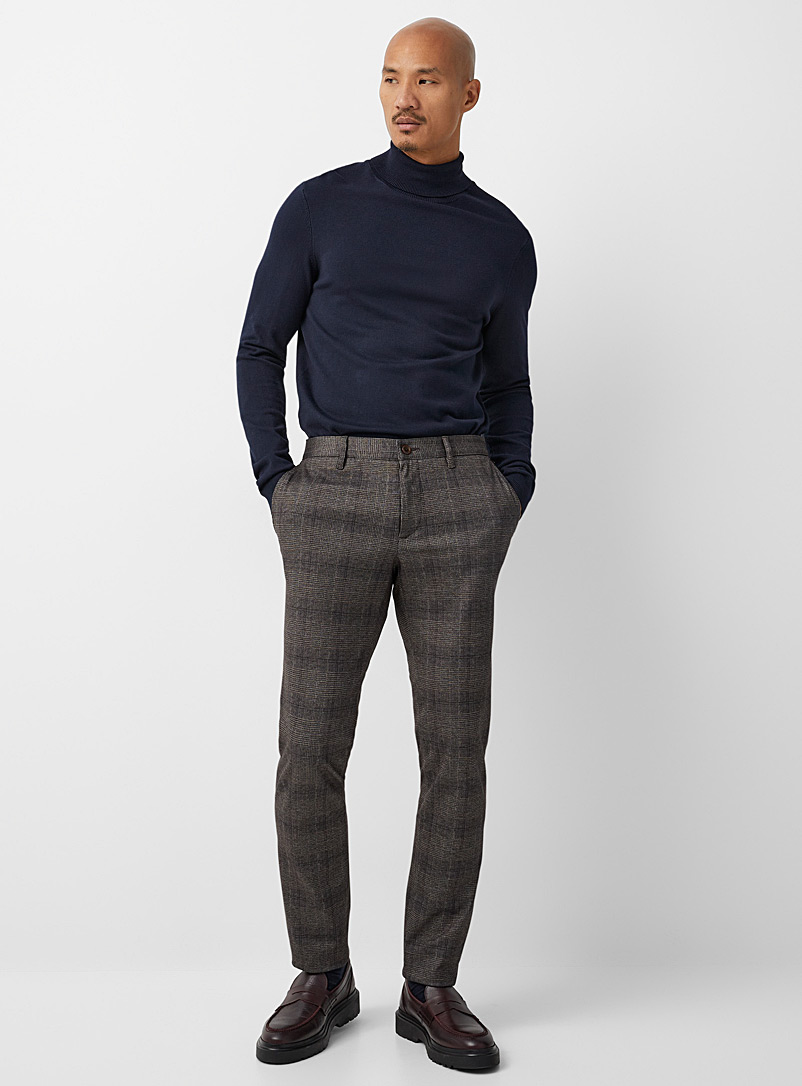 Neutral check stretch pant Slim fit, Alberto, Shop Men's Dress Pants