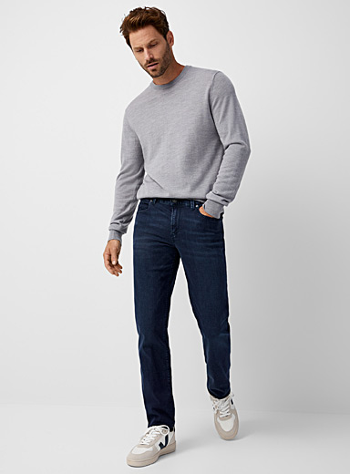 Dark blue stretch jean Straight fit | Alberto | Shop Men's Straight Leg ...
