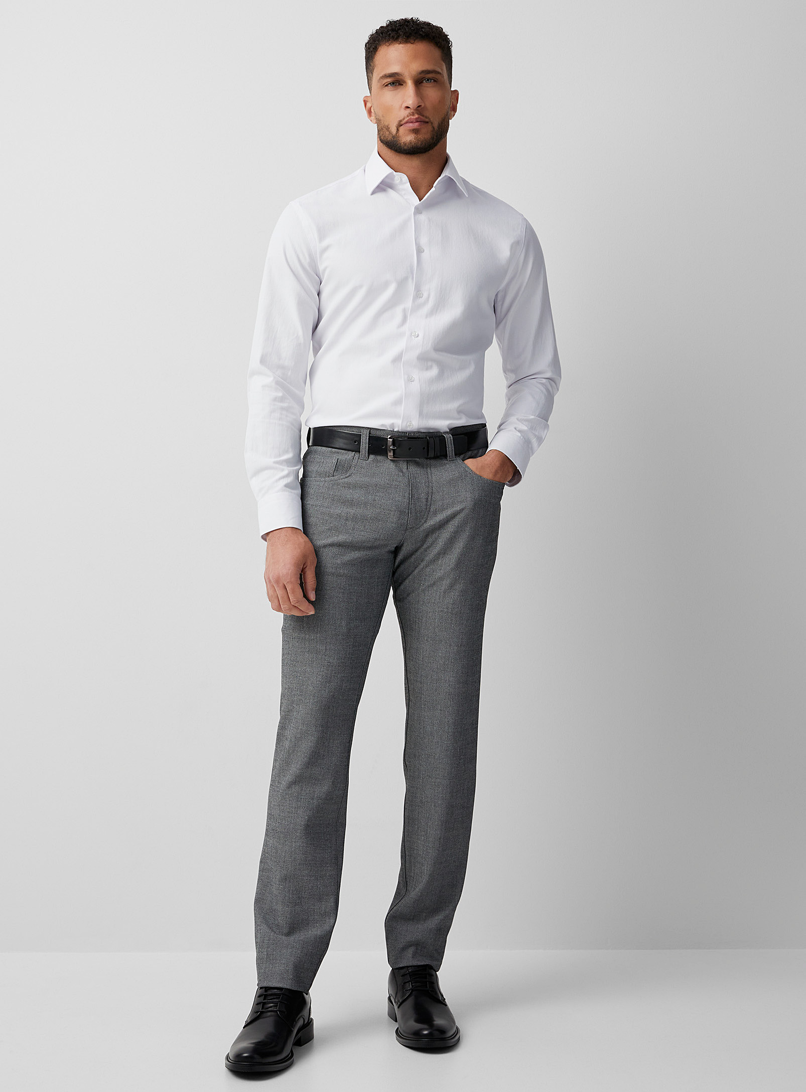 Alberto 5-pocket Monochrome Pant Regular Fit In Grey
