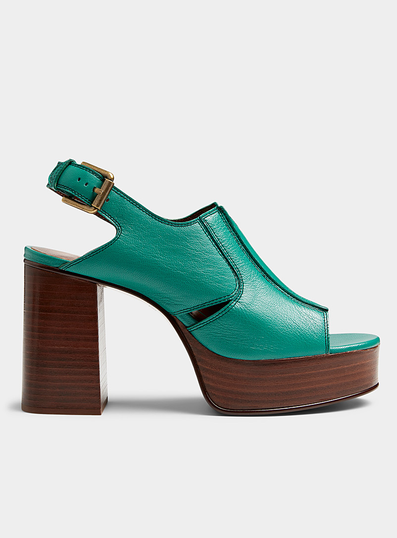 See by Chloé: La sandale plateforme à talon Hazel Femme Vert vif-irlandais-émerau pour femme