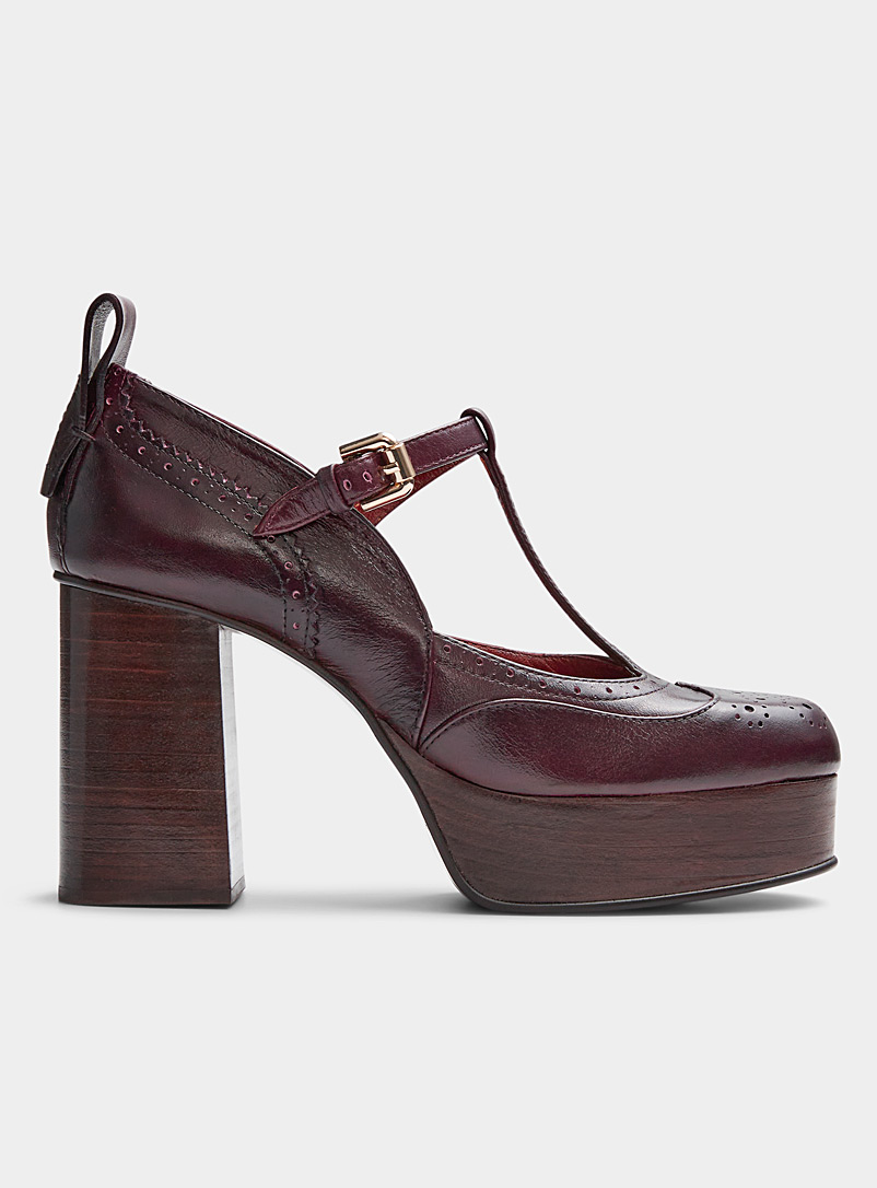 See by Chloé: La chaussure salomé plateforme à talon Ariia Femme Rouge foncé-vin-rubis pour femme