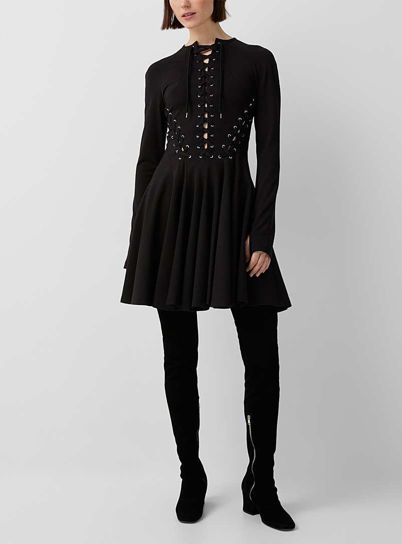 UNTTLD Black Kitt laced mini-dress for women